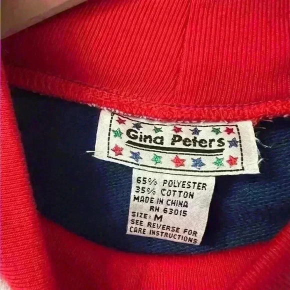 Vintage Rare 90’s Gina Peters Nautical Striped Sweatshirt Size Medium - Picture 3 of 3